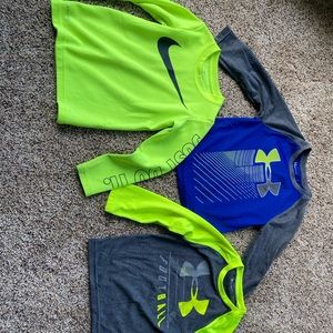 Boys Under Armour and Nike Size 4 (3 long sleeve)